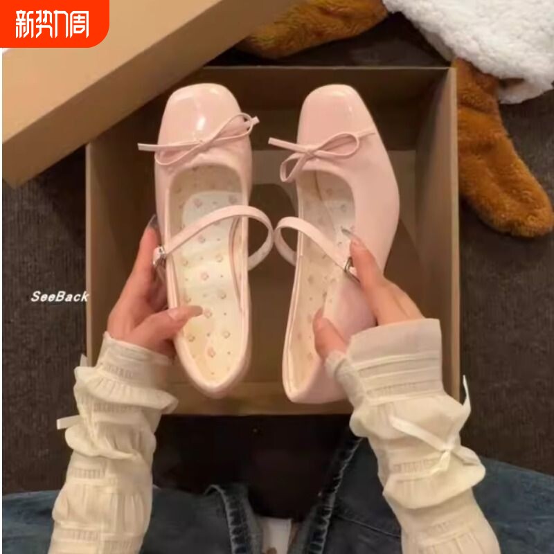 法式绝美单鞋配裙子女鞋中跟小皮鞋高跟鞋赫本风温柔玛丽珍女粗跟