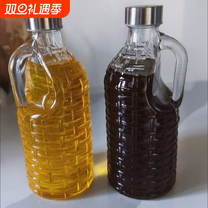 大容量把手玻璃密封壶自酿酒壶厨房酱油醋壶食用油豆油油茶冷水壶