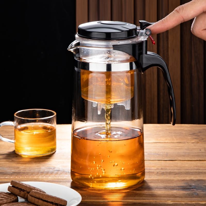 加厚玻璃飘逸杯耐热防爆泡茶壶家用过滤冲茶器大容量花果茶壶茶具