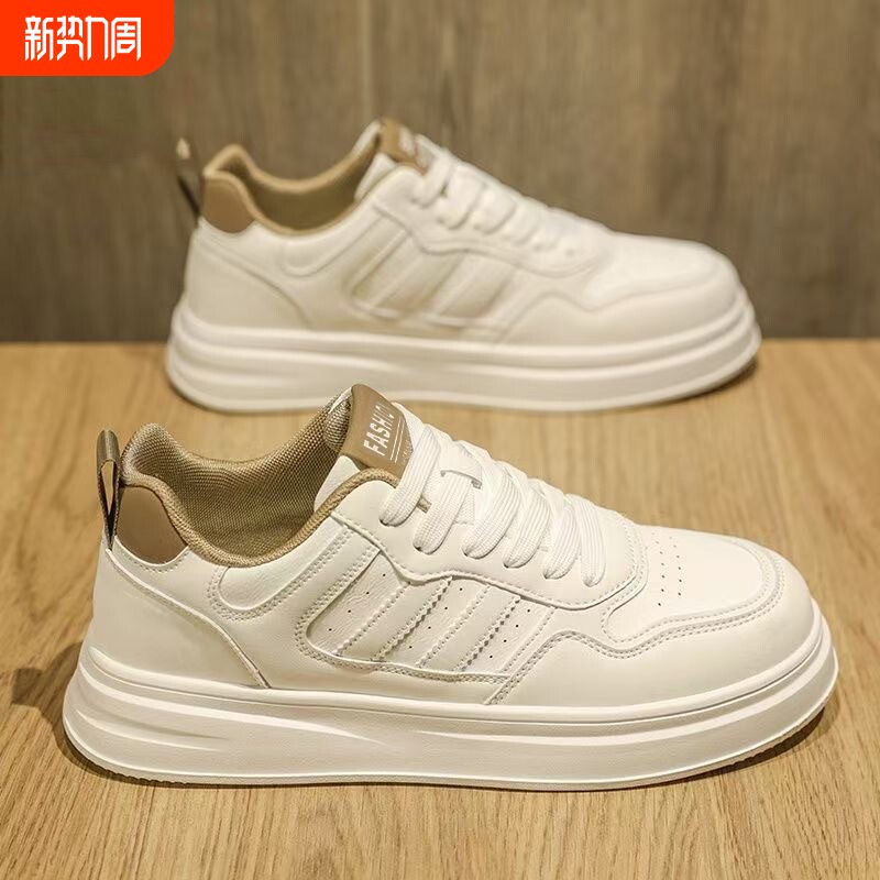 夏季男鞋新款透气小白鞋子男学生潮流百搭厚底运动鞋休闲板鞋潮鞋