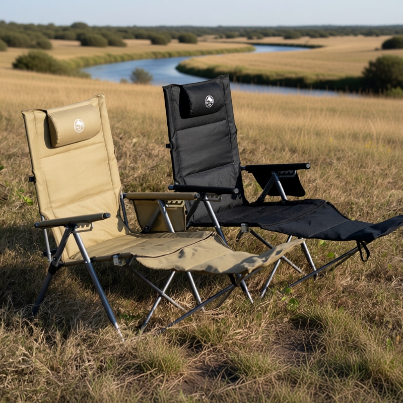 索度户外海狗椅调节带扶手高靠背便携露营午休沙滩椅躺椅折叠塑料