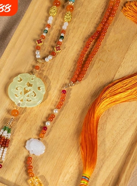 簪娘古风新中式背云流苏长项链超仙马面裙配饰原创明制汉服软璎珞