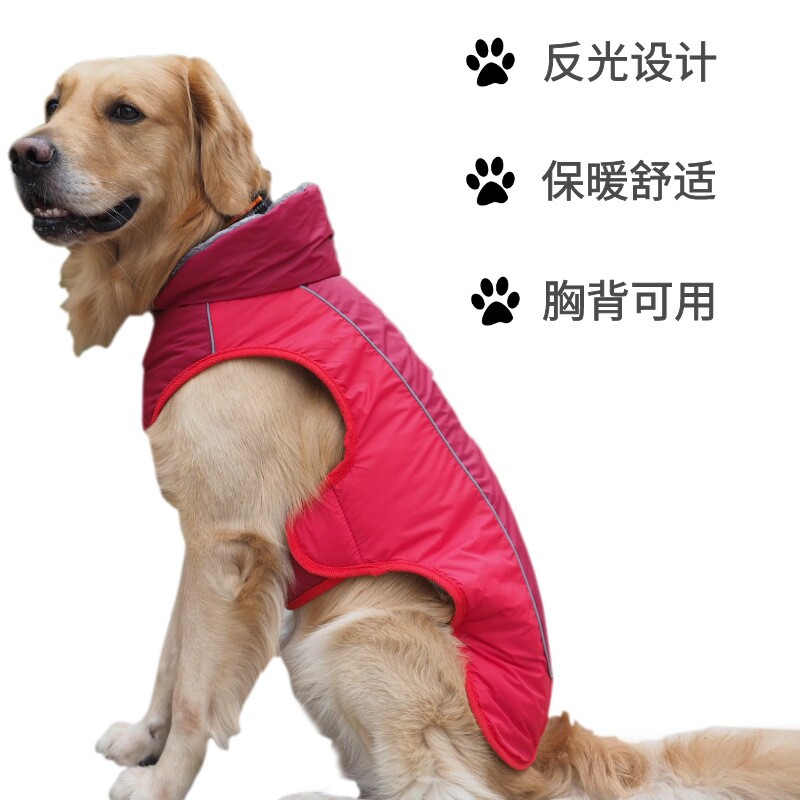毛领狗衣服 宠物衣服 秋冬反光防水狗狗棉衣 新款宠物用品 亚马逊