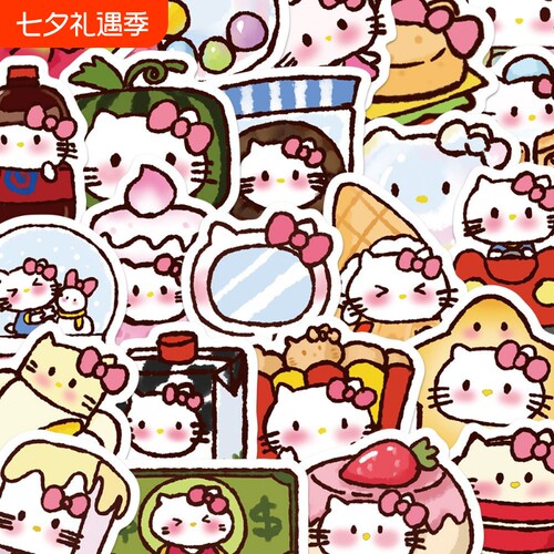 90张卡通kitten贴纸哈ellokitty可爱创意手机壳笔记本装饰贴画kt猫
