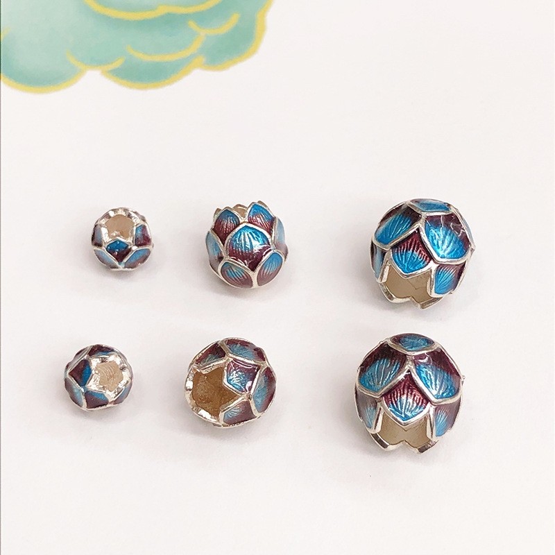 古法合金烧蓝花苞莲花隔珠桶珠手链手工diy配件白鹿同款荷花配饰,饰品/流行首饰/时尚饰品新,其他DIY饰品配件,淘宝优惠券,粉丝福利购,淘宝优惠卷