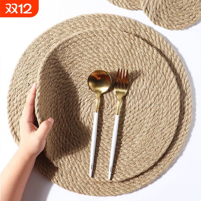 北欧亚麻餐垫防水油隔热垫防烫餐桌垫家用杯垫盘垫锅垫加厚西餐垫