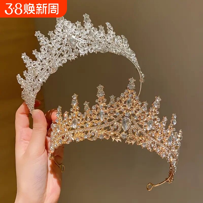 皇冠头饰公主大气发箍儿童皇冠银色王冠经典2025新款韩式公主生日