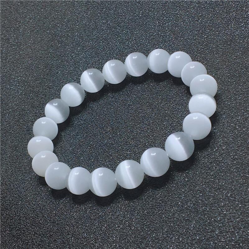 猫眼石水晶玛瑙手链黑曜石猫眼石手串儿童礼品批发景区摆摊