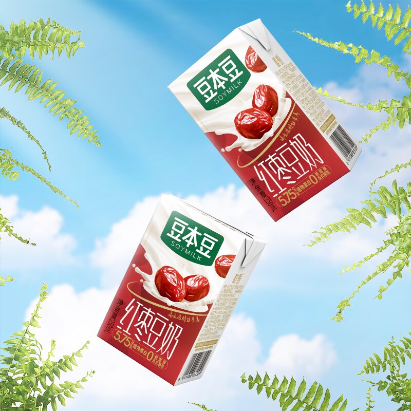 豆本豆唯甄红枣味豆奶250ml*16盒整箱装学生早餐奶正品健康奶原味
