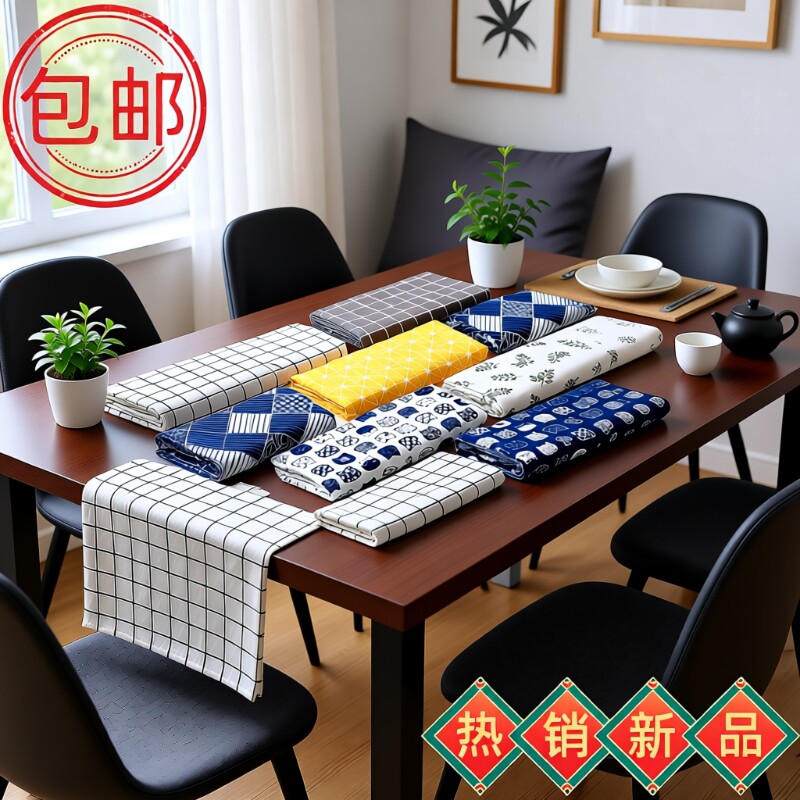 日系棉麻书桌电脑桌布ins风学生宿舍餐桌长方形布艺日式复古布料