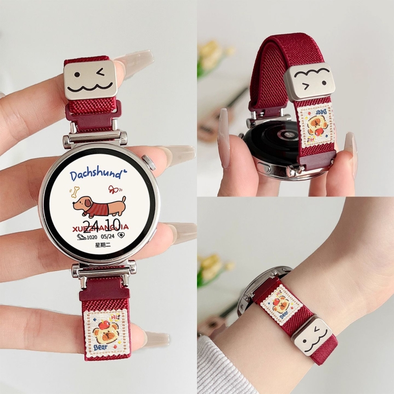 适用华为watchgt5表带gt4手表watch4/3pro编织透气gt3尼龙回环磁吸gt2女士41运动夏天原装替换表带男女高级感