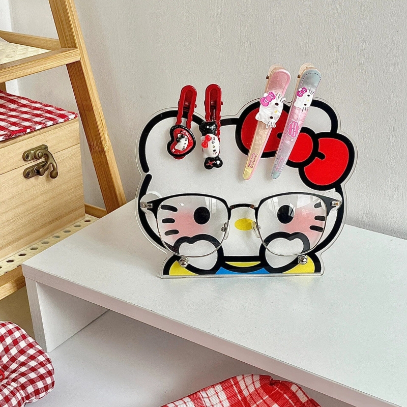 可爱hellokitty眼镜收纳架可爱桌面亚克力墨镜放置架发夹收纳架