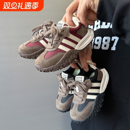 儿童运动鞋2025秋冬季新款女童鞋子德训加绒二棉鞋男童跑步鞋防滑