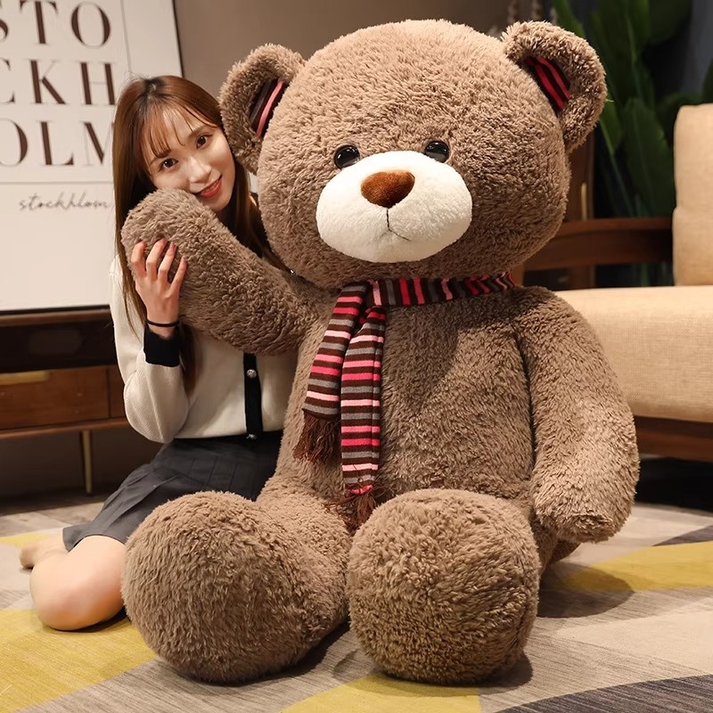 新品可愛毛絨玩具公仔情人節(jié)送女孩生日禮物圍巾大抱熊