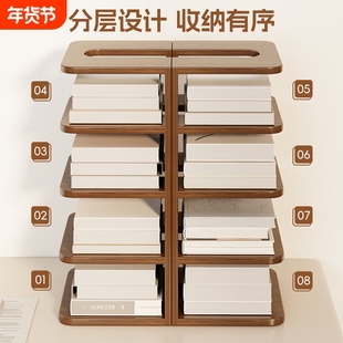 实木桌面书架书桌置物架桌上小书立办公桌台面书本收纳架中古分层