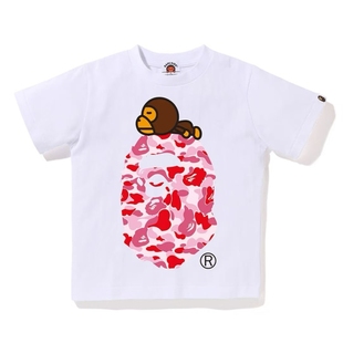 亲子装 潮牌APE短袖 BAPE猿人迷彩100%纯棉童装 本SHARK t恤重磅高版