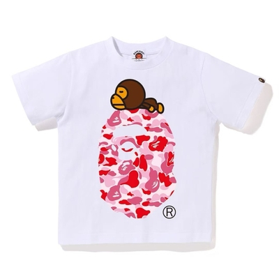 潮牌APE短袖t恤重磅高版本SHARK BAPE猿人迷彩100%纯棉童装亲子装