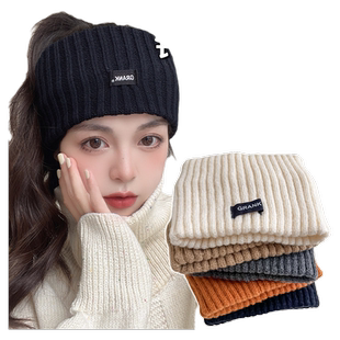 毛线针织发带2025新款发箍护额头抹额脑门防风头套女保暖月子头巾