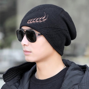 贝克汉姆同款 保暖防风套头帽英伦加绒大头围棉帽潮 帽子男秋冬韩版