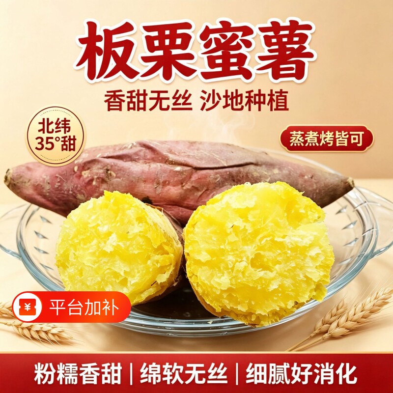 现挖沂蒙山正宗沙地板栗薯新鲜农家自种红薯地瓜香甜番薯黄心红薯