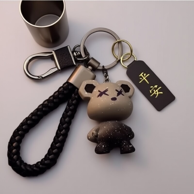 新款小熊男女钥匙链钥匙扣情侣卡通可爱高档汽车男生钥匙圈锁匙扣