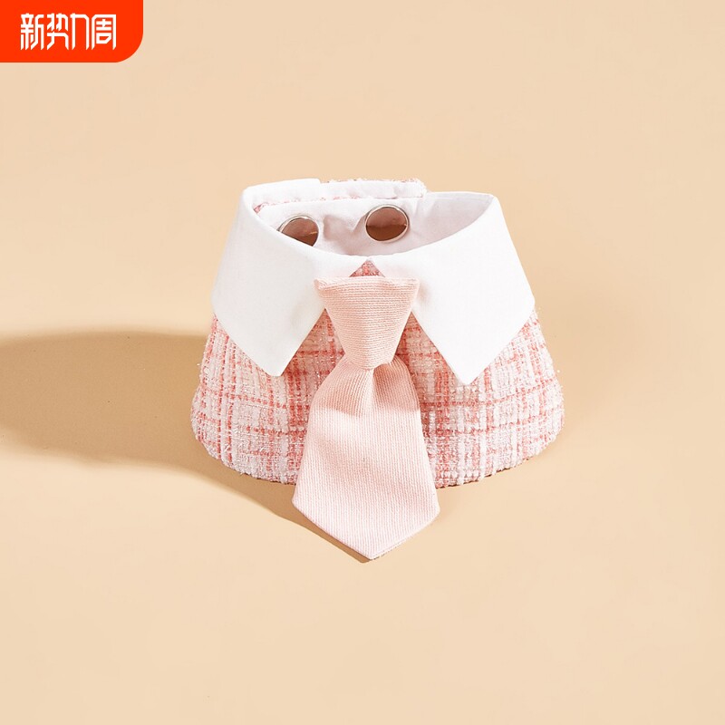 Tanpopo条纹印花狗狗口水巾卡通领结宠物狗大狗围脖围巾服饰批