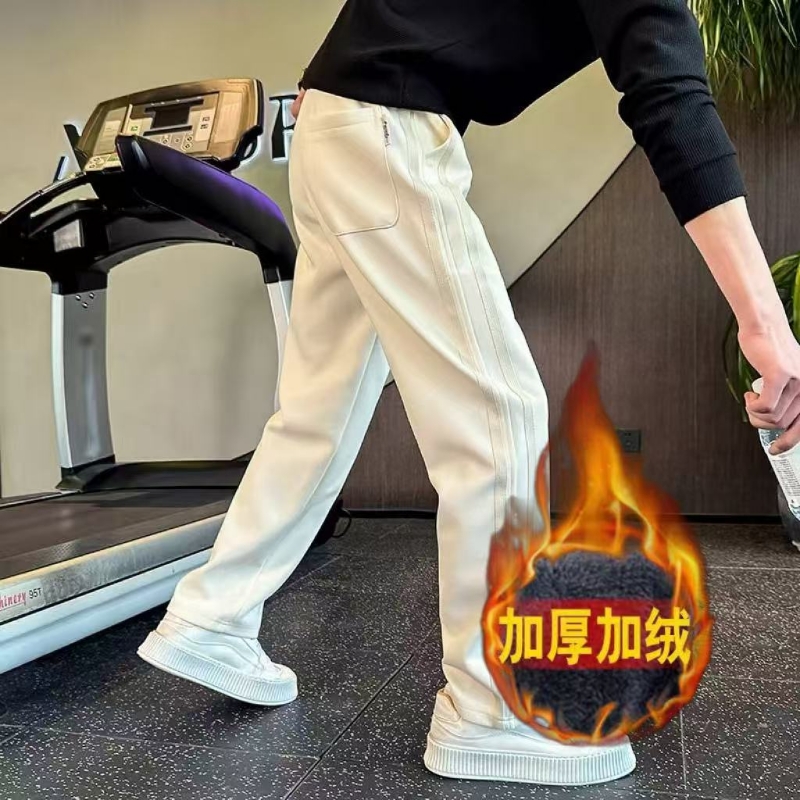 侧边条纹裤子男款直筒裤宽松卫裤2025新款裤子春秋季痞帅风休闲裤