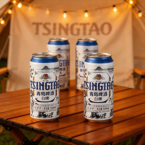 青岛白啤11度500ml*4罐清爽顺滑
