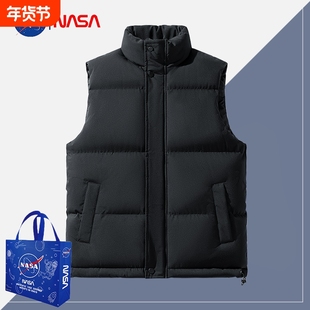 nasa羽绒棉马甲男女款2025新款背心秋冬季加厚保暖坎肩棉服外套男