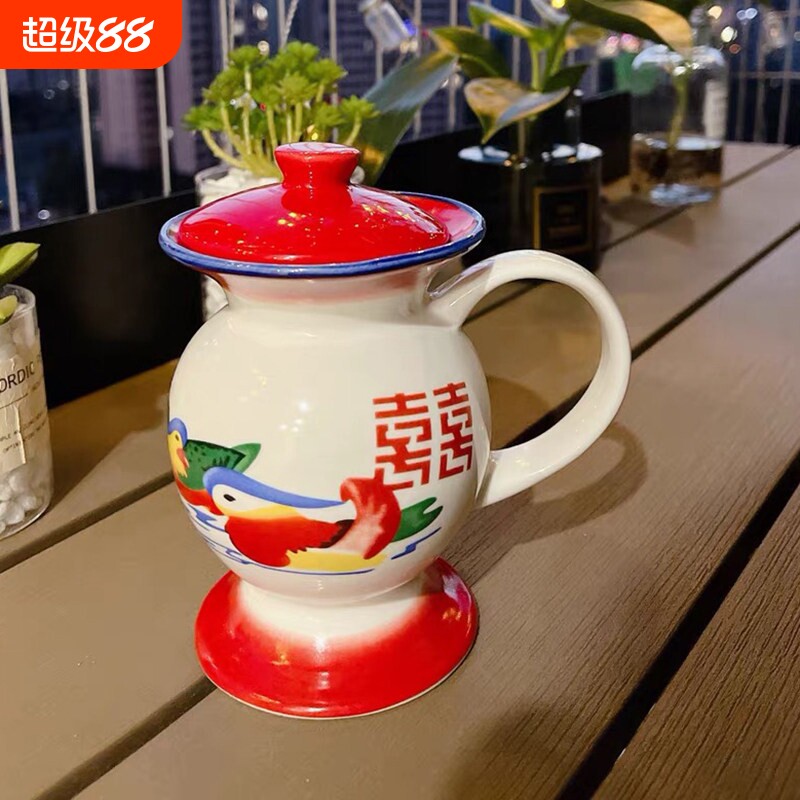 网红创意痰盂陶瓷水杯经典怀旧夜壶搪老式马克茶搞怪马桶尿壶杯子图片