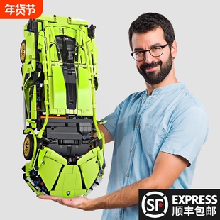 兰博积木基尼跑车2026新款拼装玩具男孩兼容乐高成人高难度巨大型
