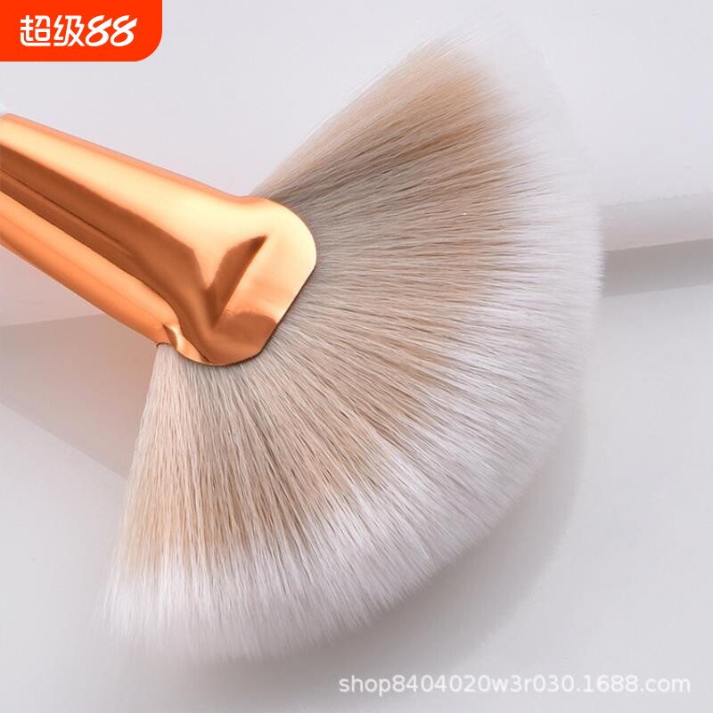 新款8支化妆刷套装珠光白柄玫瑰金管化妆工具 腮红刷高光刷眼影刷