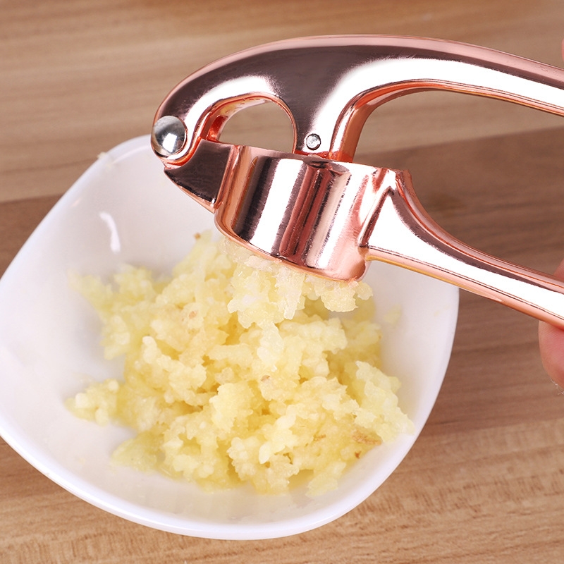 蒜泥神器亚马逊手动不锈钢色锌合金压蒜器大号捣蒜器厨房小工具