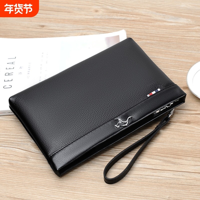 新款男士手拿包软皮商务手包男式夹包信封包钱包手抓包休闲 手拎