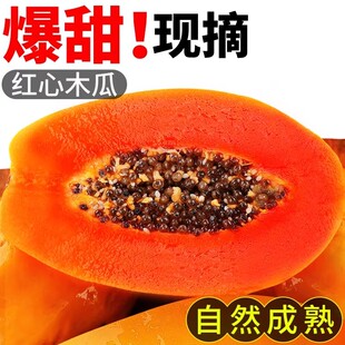 包邮 冰糖心青皮木瓜自然熟 红心牛奶木瓜9斤整箱新鲜孕妇水果当季
