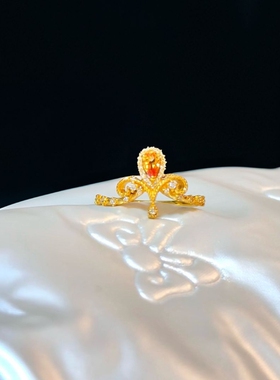 小红书同款辛德瑞拉芬达色戒指女小众精致轻奢微镶锆石高级感手饰