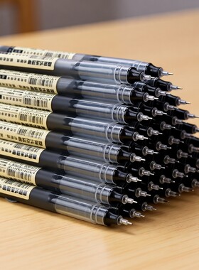 巨能写直液式走珠笔速干黑色中性笔大容量针管型签字笔圆珠笔0.5m顺滑学生用黑科技
