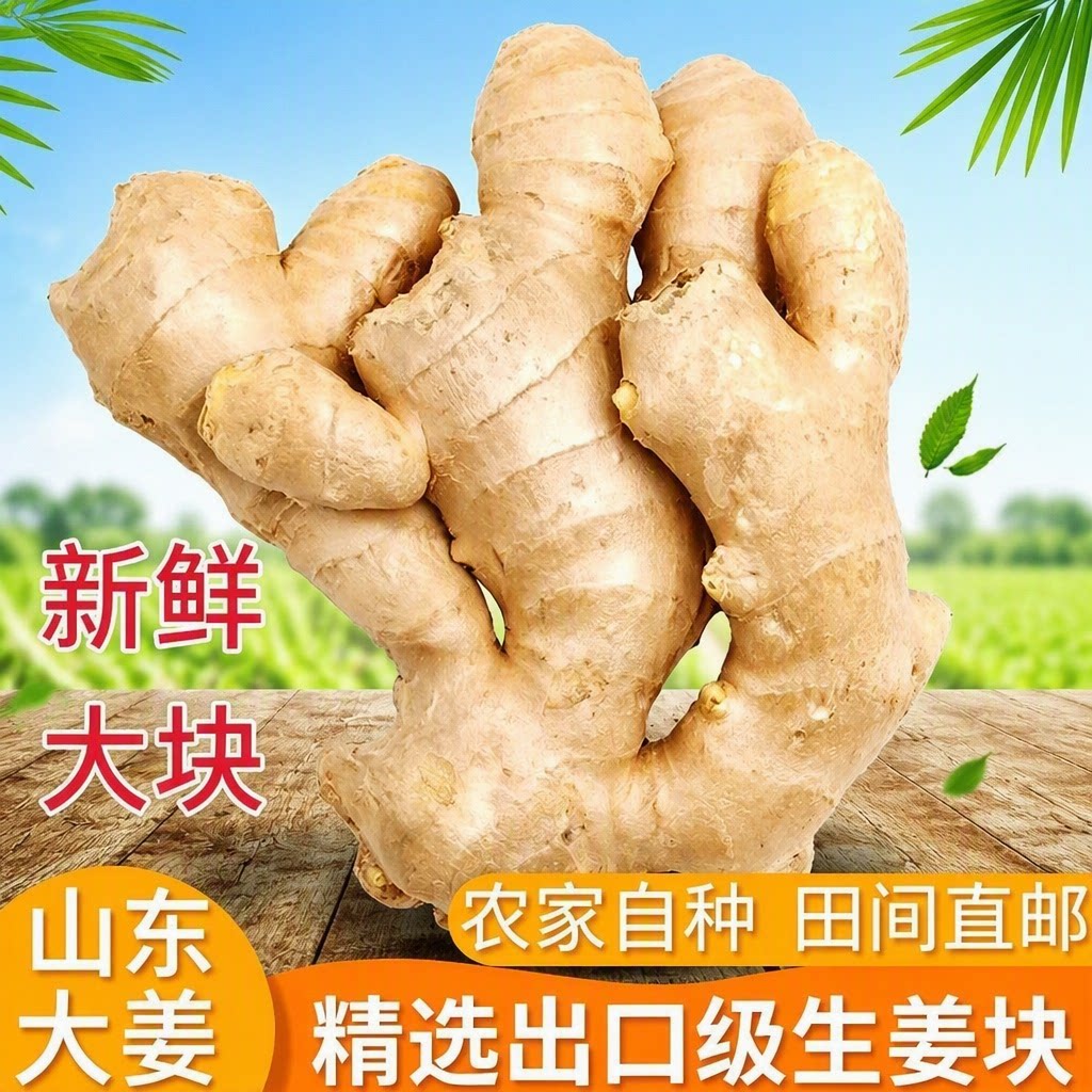 山东大姜生姜老姜新鲜大黄姜块老生姜老黄姜农家泡脚当季农场自种图片