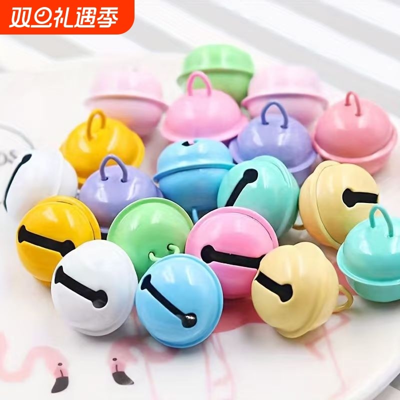 22mm烤漆金属小铃铛手工编织DIY钥匙扣配件圣诞节挂饰铃马卡龙