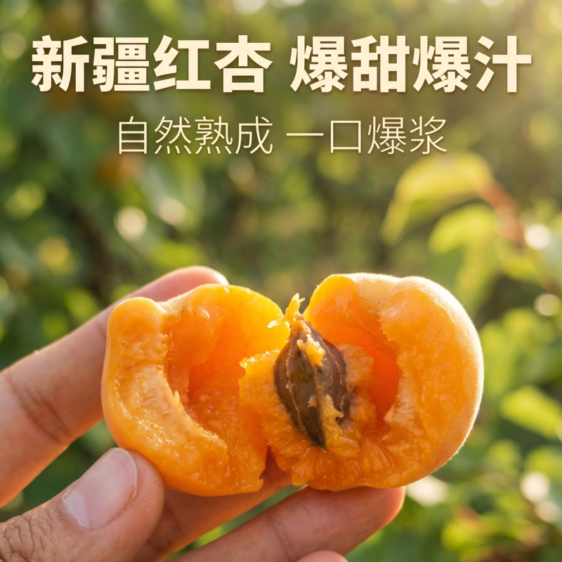 新疆小红杏吊干杏新鲜甜杏时令应季水果现摘顺丰空运优质原产地