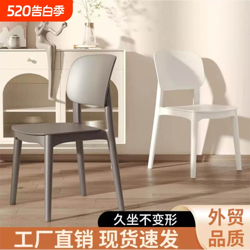 塑料椅子加厚家用靠背椅子可叠放商用餐厅加强大排档休闲椅快餐椅