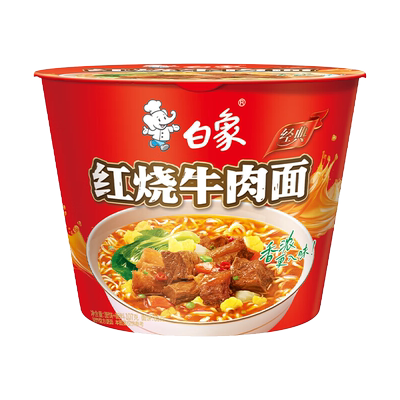 白象红烧牛肉桶装泡面12桶