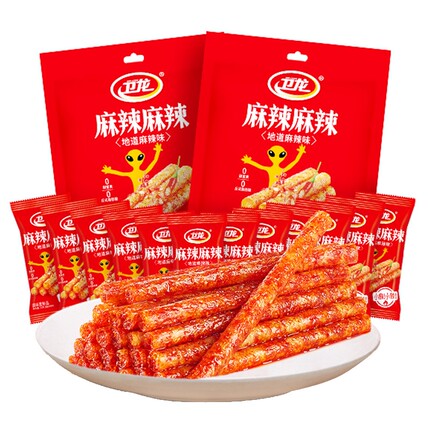 卫龙辣条很麻大面筋辣棒麻辣儿时怀旧零食小吃休闲食品解馋辣味