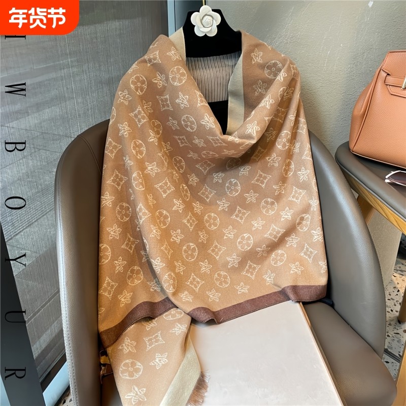 LVАFGН正品羊绒围巾女秋冬季新款加厚保暖围脖高级感两用空调房