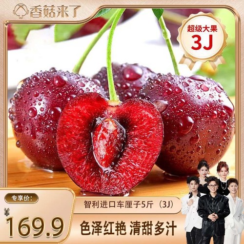 【香菇来了】智利进口车厘子高端水果新鲜香甜多汁樱桃车厘子整箱