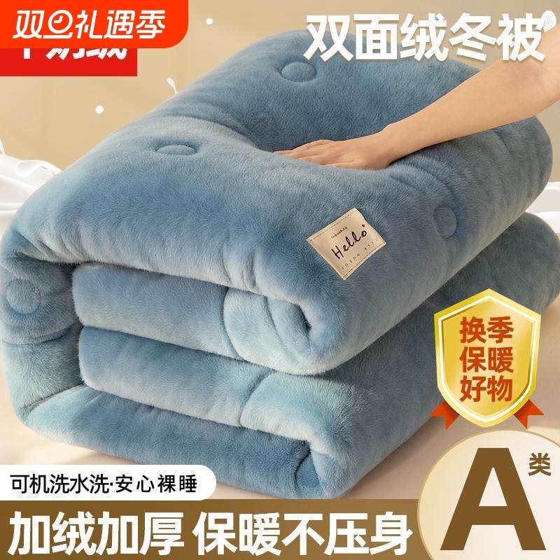 冬被加厚保暖纯色2025新款绒被学生宿舍盖被床品软被褥被芯免被罩