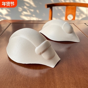 扁平罩杯男士内裤前裆隐形海绵插片游泳短裤防尴尬U凸防走光护垫