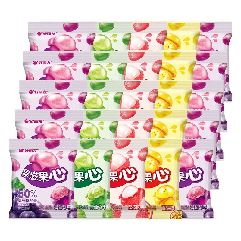 好丽友果滋果心混合装约412g,零食/坚果/特产,软糖/果味糖/凝胶糖果,淘宝优惠券,粉丝福利购,淘宝优惠卷