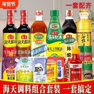 海天调料组合酱油生抽老抽蚝油料酒陈醋鸡精油盐家庭宿舍调味品