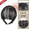 True fish bone braid hair bangs, bangs, no horns, natural black